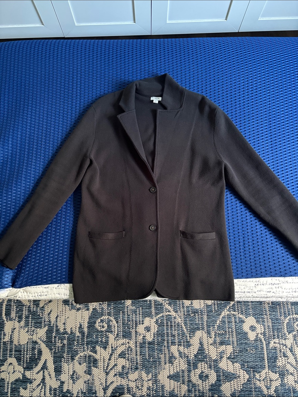 J. Crew Black Women's Two-Button Sweater Blazer size L